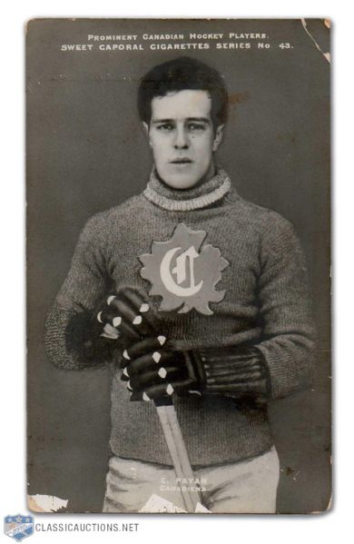 Rare 1910-11 Eugene Payan Montreal Canadiens Sweet Caporal Postcard