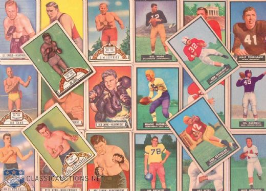 1951 Topps Ringside (33) & 1951 Topps Magic Football (14) Card Lots