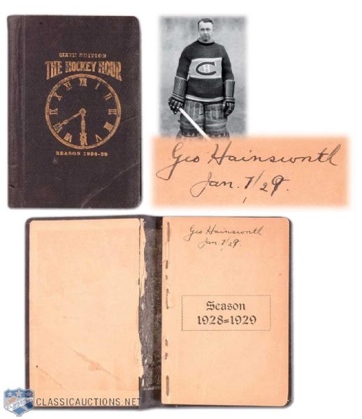 1928-29 "The Hockey Hour" Signed by George Hainsworth