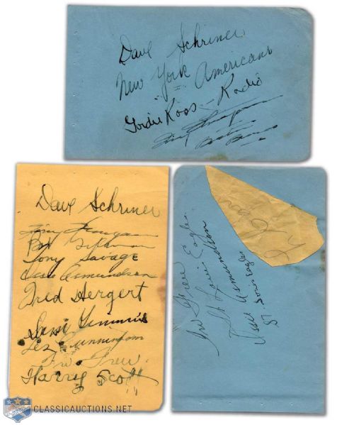 Mid-1930s Autograph Collection of 8 Sheets Including Schriner & Thompson