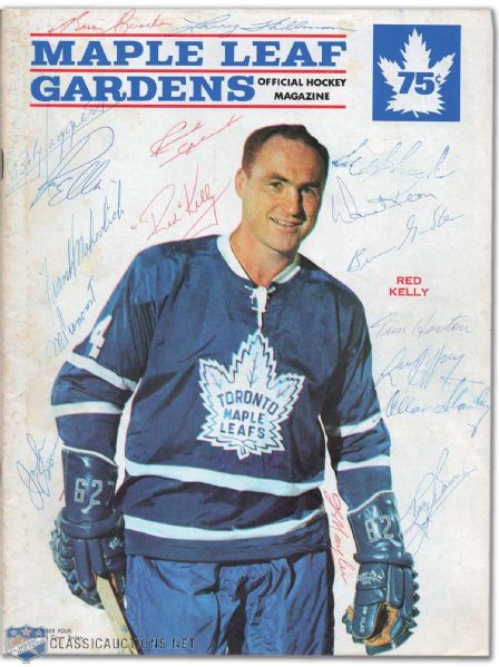 1966-67 Maple Leafs Program Autographed by 16 Including Horton & Imlach