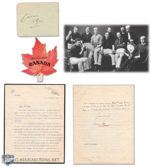 1890s Ottawa Hockey Club Stanley, Chittick and Kilcoursie Autographs