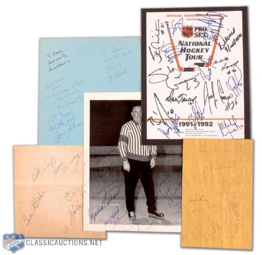 Autographed Sheet Collection of 5 with Blake, Richard Brothers, Beliveau +++