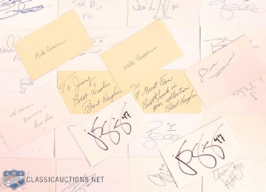 1980s & 90s NHL Players, Executives and Owners Signed Index Card Collection of 250
