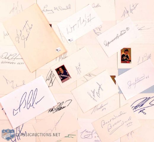 500-Goal Scorers Signed Index Card Collection of 33