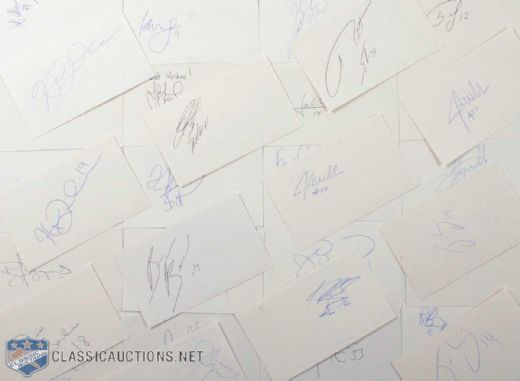 1990s OHL Players Signed Index Card Collection of 300-Plus, Including David Legwand, Craig Anderson, Brad Boyes and Matt Cooke