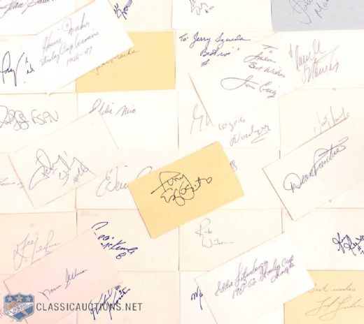 1980s & ?90s AHL & IHL Players Signed Index Card Collection of 232