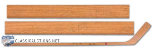 1964-65 Maple Leafs & Canadiens Team Signed Stick, Including Beliveau, Apps, Keon and Moore