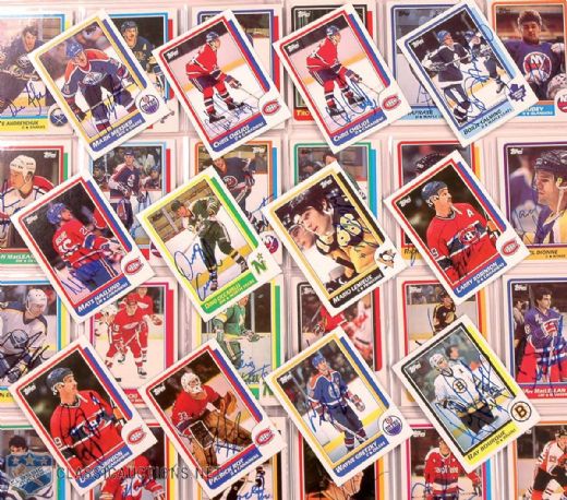1986-87 Topps Hockey Card Set Nearly Completely Autographed!