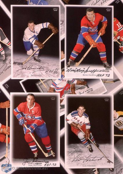 CSAS Series 1, 2 & 3 Limited Edition Signed Photo Card Collection of 18, Including Deceased HOFers Horner, Kennedy, Worsley & Geoffrion