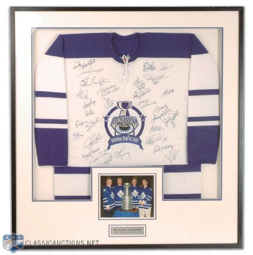 Framed Signed NHL Alumni Jersey, Including Bobby Hull, Darryl Sittler, Marcel Dionne & More HOFer Autographs
