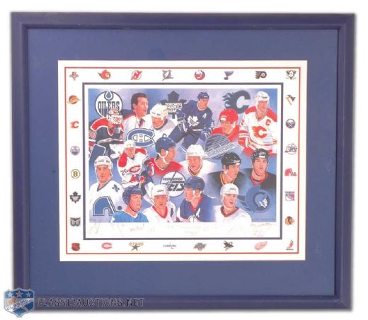 1994 NHL Canadian Greats Signed Framed Lithograph (25" x 29")