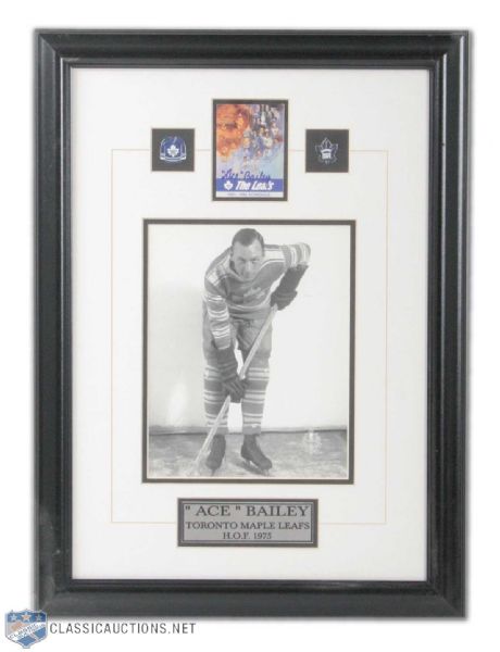 Ace Bailey Toronto Maple Leafs Framed Autograph Display