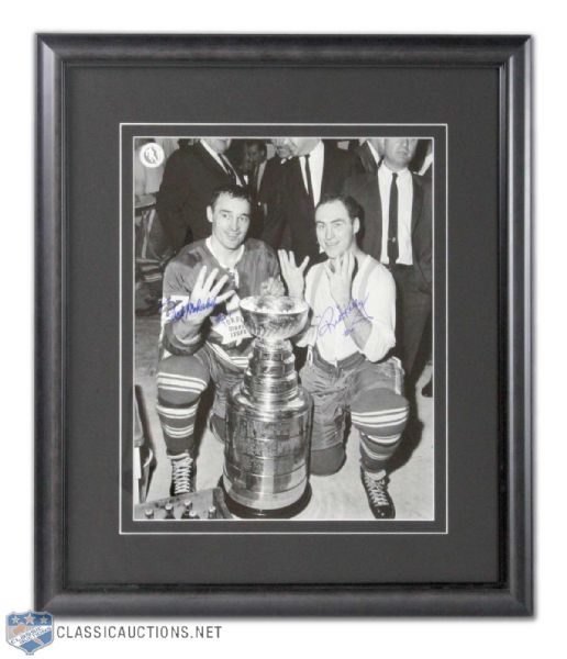 Frank Mahovlich & Red Kelly Autographed Framed Champions Photo (18" x 21")