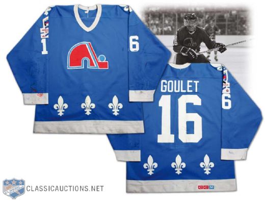 1986 Michel Goulet Quebec Nordiques Game Worn Jersey w/ Rendez-Vous 87 Patch