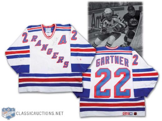 1993-94 Mike Gartner Signed New York Rangers Game Worn Jersey