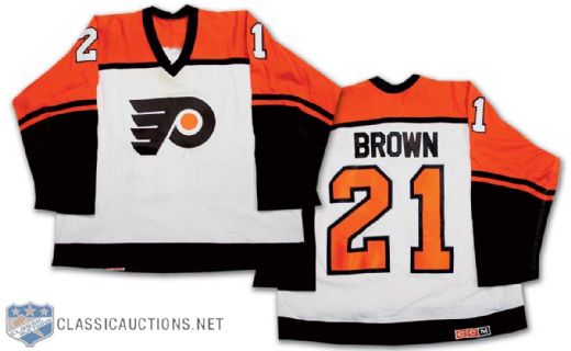 1986-87 Dave Brown Philadelphia Flyers Game Worn Jersey