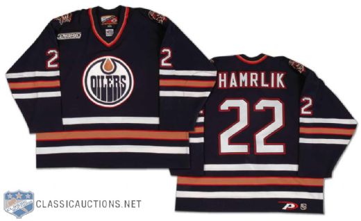 1999-2000 Roman Hamrlik Edmonton Oilers Game Worn Jersey