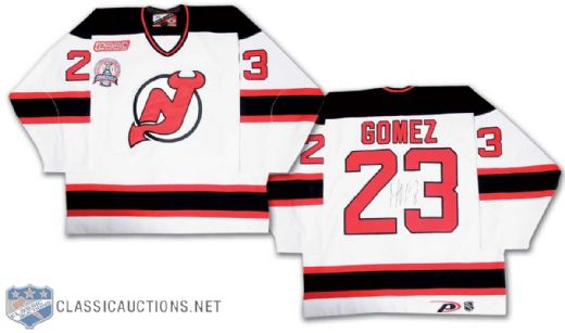 1999-2000 Scott Gomez Signed New Jersey Devils Stanley Cup Finals Game Worn Jersey - Video Matched!