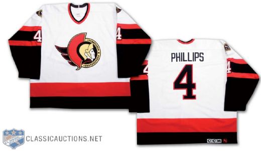 1998-99 Chris Phillips Ottawa Senators Game Worn Jersey