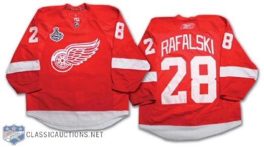 Brian Rafalskis 2009 Stanley Cup Finals Detroit Red Wings Game Worn Jersey