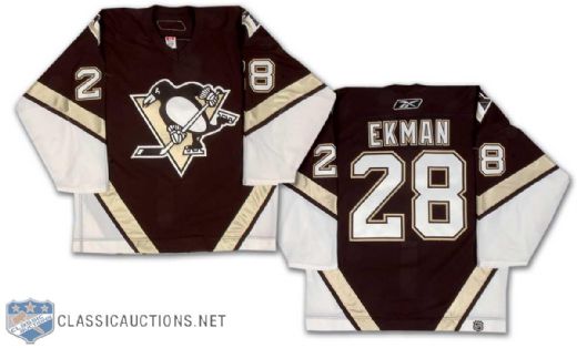 2006-07 Nils Ekman Pittsburgh Penguins Game Worn Playoff Jersey