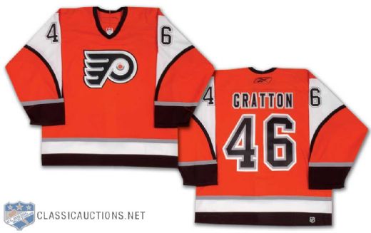 2005-06 Josh Gratton Philadelphia Flyers Game Issued Alternate Jersey