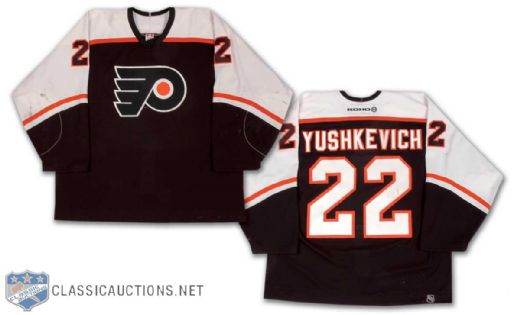 2002-03 Dmitry Yuskevich Philadelphia Flyers Game Worn Jersey