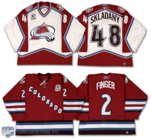 2005-06 Finger & Skladany Colorado Avalanche Game Worn Jersey Collection of 2