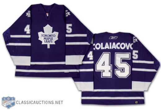 2005-06 Carlo Colaiacovo Toronto Maple Leafs Jersey - First NHL Goal!
