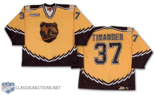 Mattias Timander 1999-2000 Boston Bruins Game Worn Alternate Jersey
