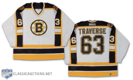 Patrick Traverse 2000-01 Boston Bruins Game Worn Home Jersey