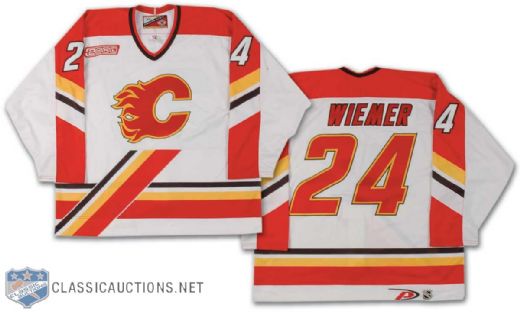 Jason Wiemer 1999-2000 Calgary Flames Game Worn Home Jersey