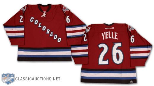 Stephane Yelle 2001-02 Colorado Avalanche Game Worn Alternate Jersey