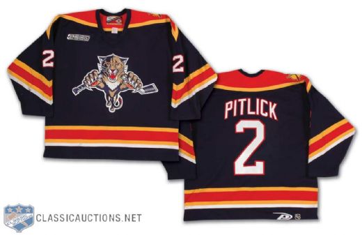 Lance Pitlick 1999-2000 Florida Panthers Game Worn Alternate Jersey