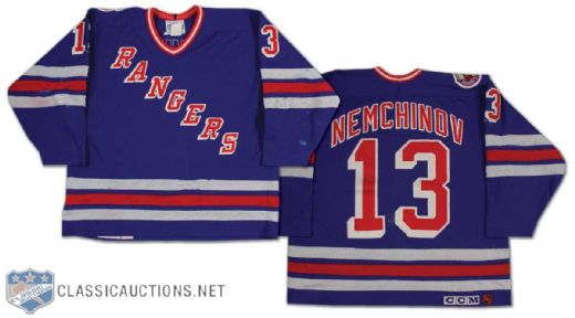 Sergei Nemchinov 1992-93 New York Rangers Game Worn Road Jersey