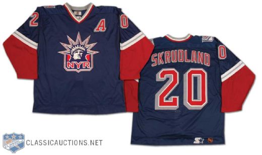 Brian Skrudland 1997-98 New York Rangers Game Worn Alternate Road Jersey