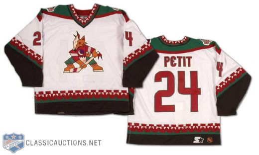 Michel Petit 1997-98 Phoenix Coyotes Game Worn Home Jersey