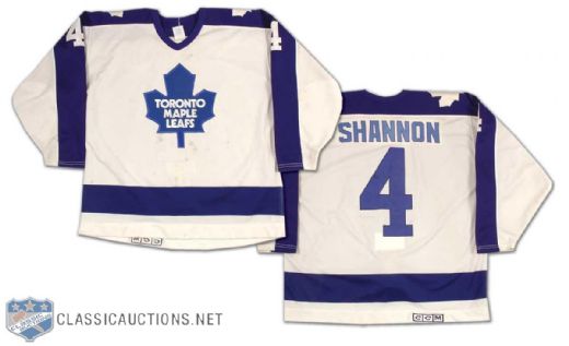 Darryl Shannon 1989-90 Toronto Maple Leafs Game Worn Home Jersey