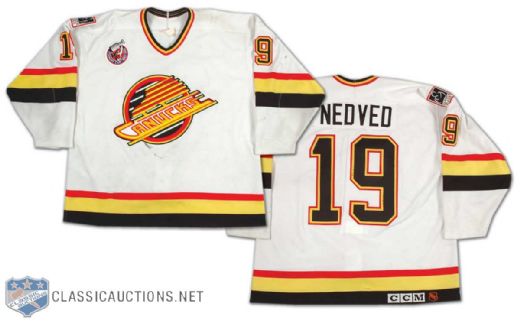Petr Nedved 1992-93 Vancouver Canucks Game Worn Home Jersey