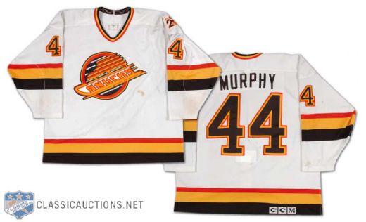 Rob Murphy 1989-90 Vancouver Canucks Game Worn Home Jersey