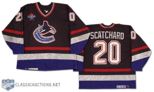 Dave Scatchard 1997-98 Vancouver Canucks Game Worn Road Jersey