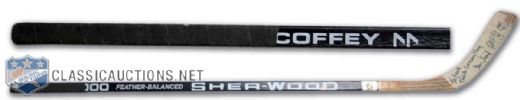 Paul Coffey Circa 1991 Signed Sher-Wood Game Used Stick