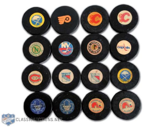 Converse & Viceroy NHL Game Puck Collection of 16