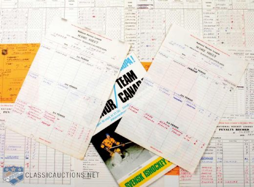 1972 Team Canada vs. Sweden Score Sheets & Program