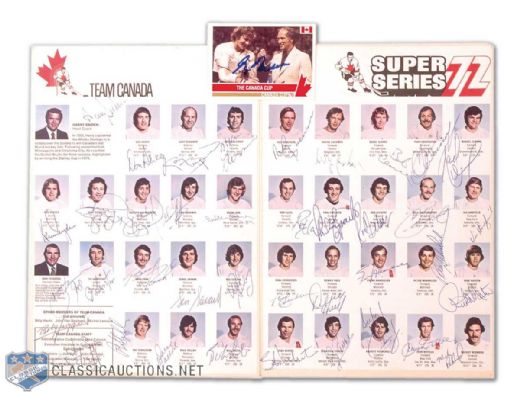1972 Team Canada Team Signed Roster Pages, Including Bobby Orr and Deceased Team Members Bergman, Goldsworthy and Ferguson