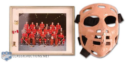1963 Seth Martin Team Canada Goalie Mask & Game Used Stick