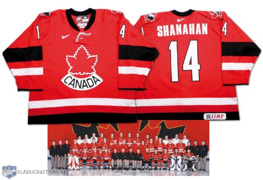 Brendan Shanahan 2002 Team Canada Olympics Red Heritage Game Worn Jersey