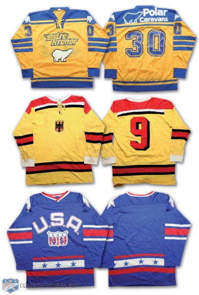 1978 World Juniors Championships Game Worn Jersey Collection of 3