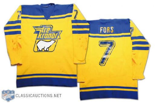 1980 Tommy Fors Team Sweden Game Worn Jersey